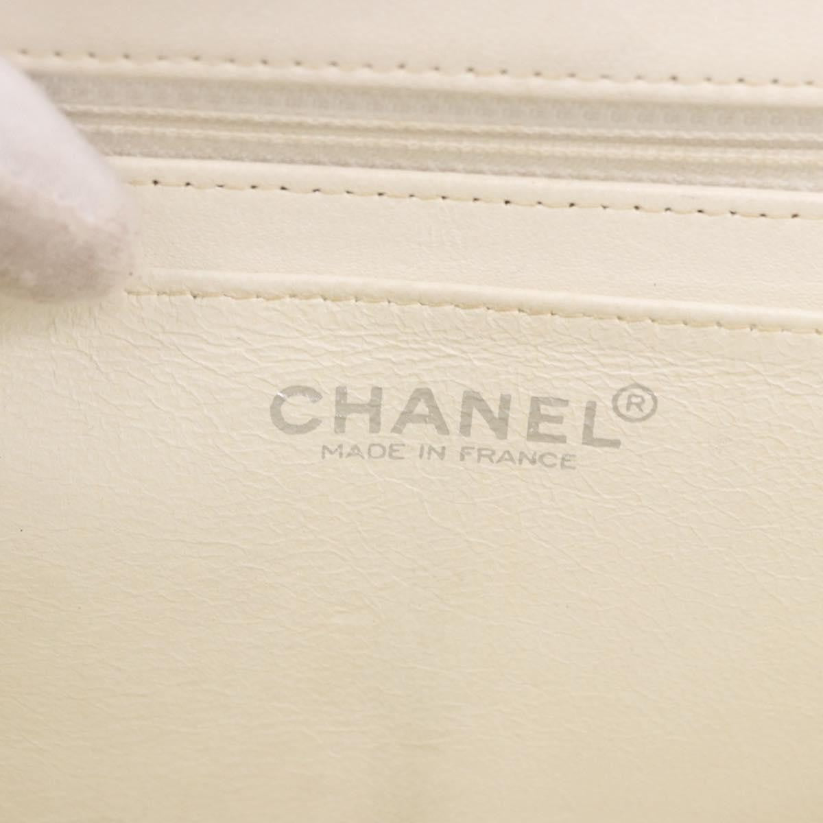Chanel Vintage Chocolate Bar Cc Flap Patent Leather Beige Patent_Leather Shoulder Bag Bag (Pre-Owned)
