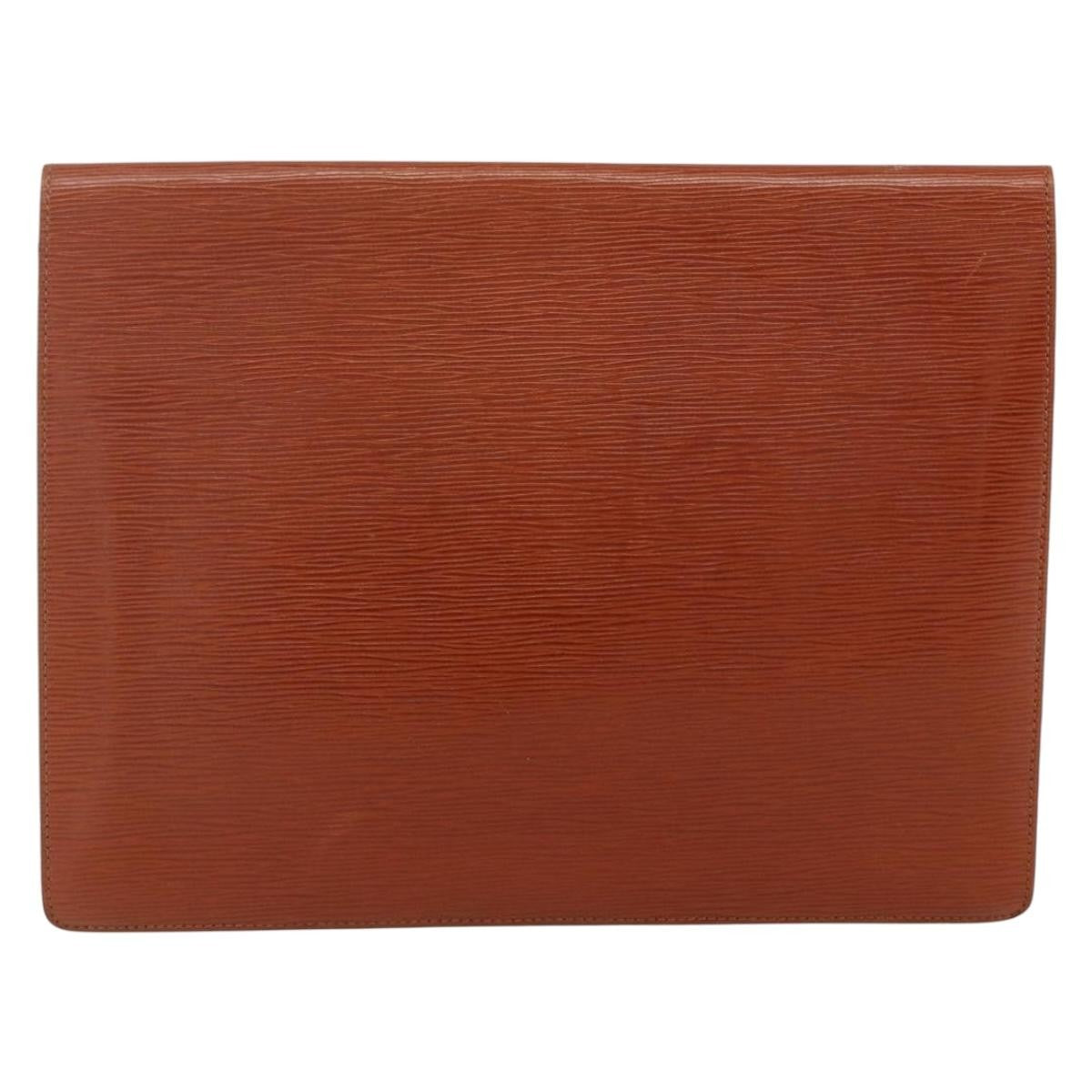 Louis Vuitton Porte-Documents Senateur Epi Leather Brown Leather Clutche & Pouche Bag (Pre-Owned)
