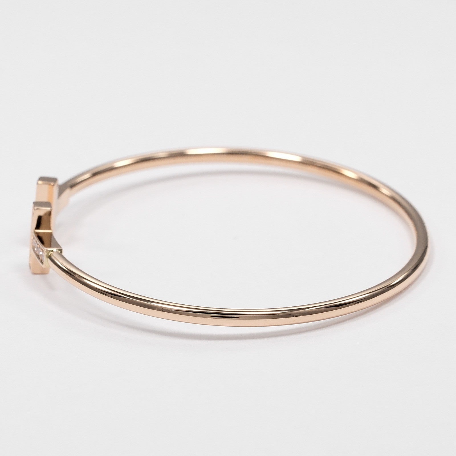 Tiffany & Co. T Wire 18K Rose Gold With Diamonds Gold Pink_Gold Bracelet Jewelry (Pre-Owned)