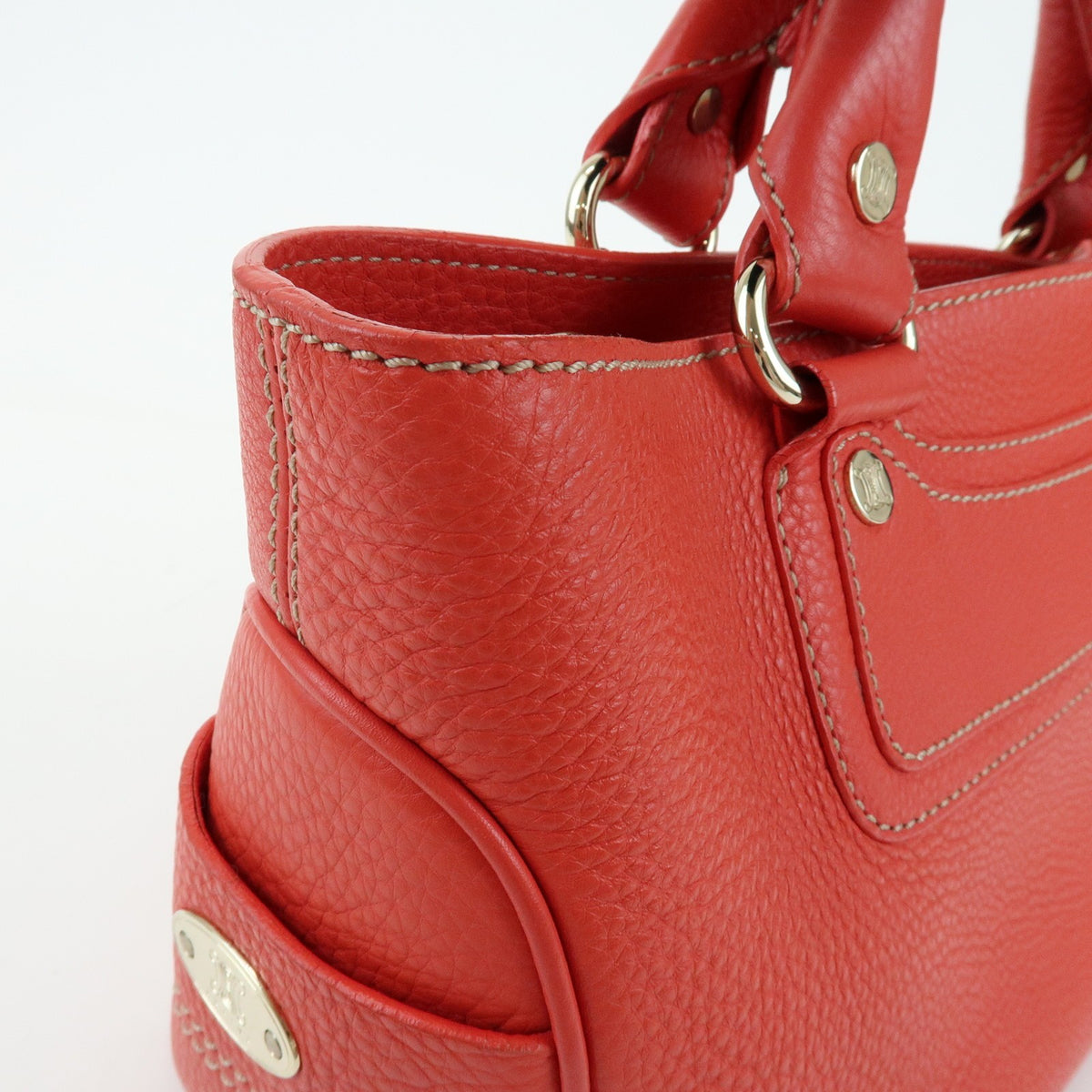 Celine Boogie Calfskin Red Leather Handbag (Pre-Owned)