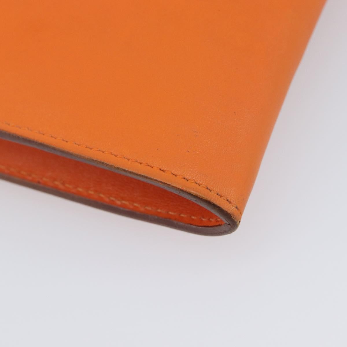 Hermes Onimaitou Pochette Box Calf Orange Leather Clutche & Pouche Bag (Pre-Owned)