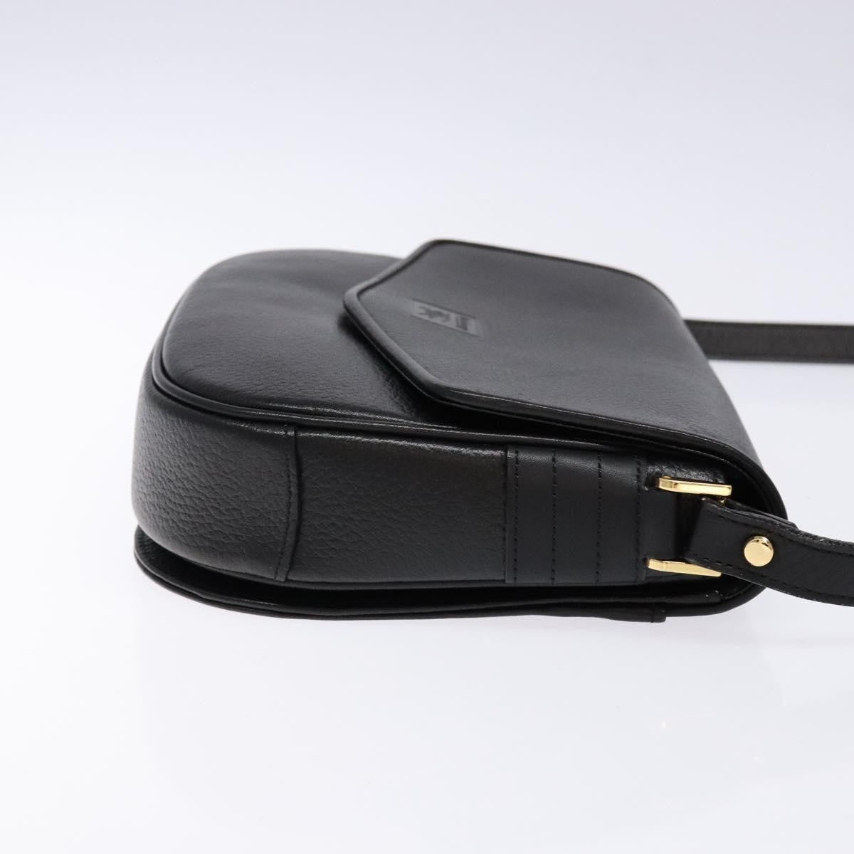 Burberry Flap Shoulder Leather Black Leather Shoulder Bag Bag (Pre-Owned)