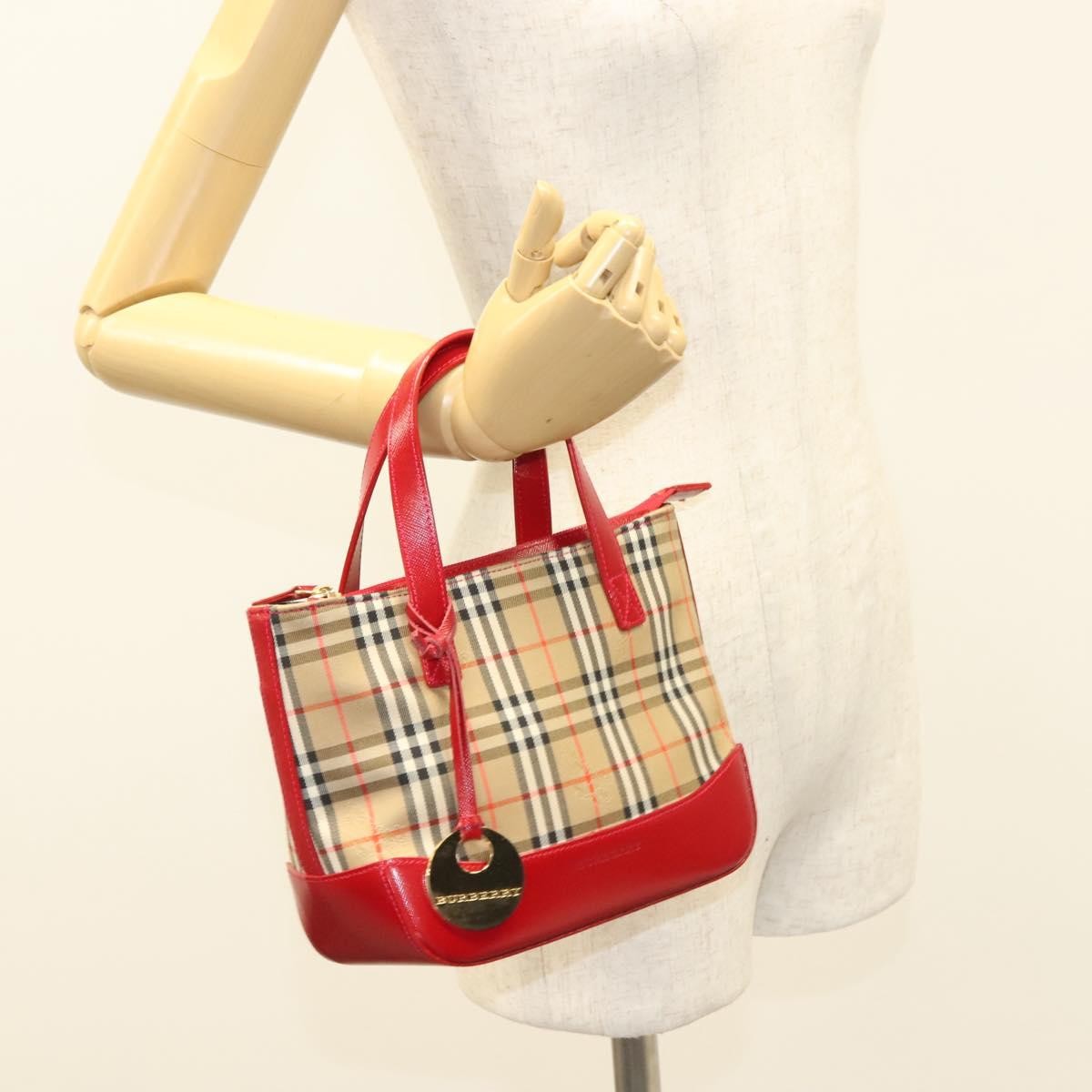Burberry Nova Check Nova Check Canvas And Leather Beige Canvas Handbag (Pre-Owned)