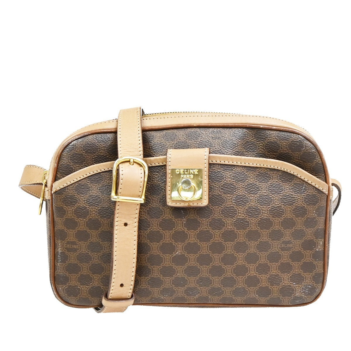 Celine Macadam Leather Brown Pvc Shoulder Bag Bag (Pre-Owned)