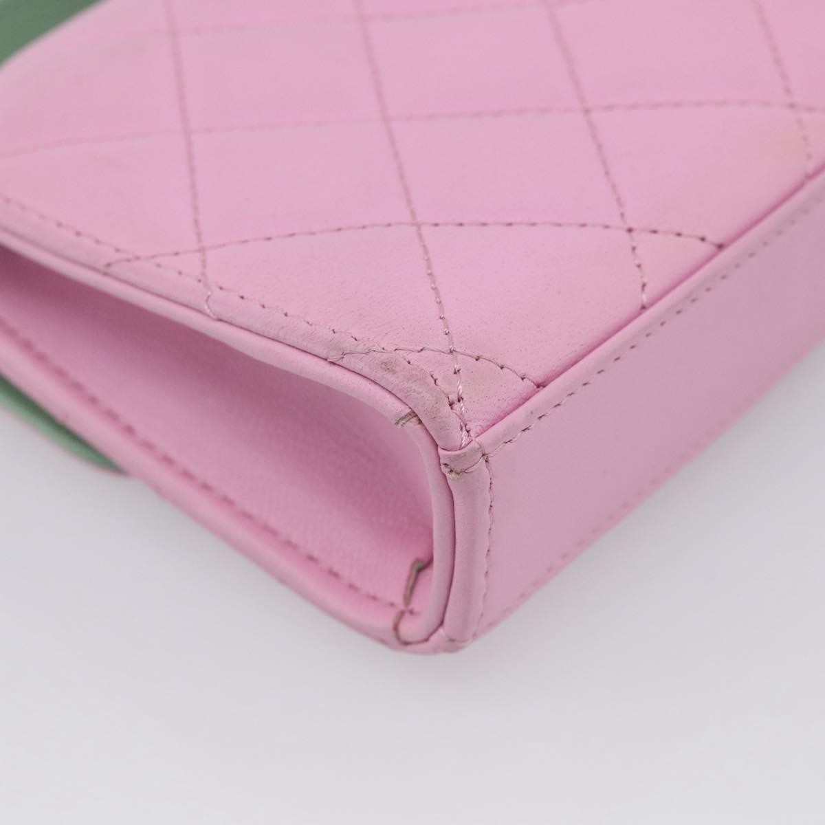 Chanel Square Classic Flap Top Handle Clutch With Chain Quilted Lambskin Pink Leather Clutche & Pouche Bag (Pre-Owned)