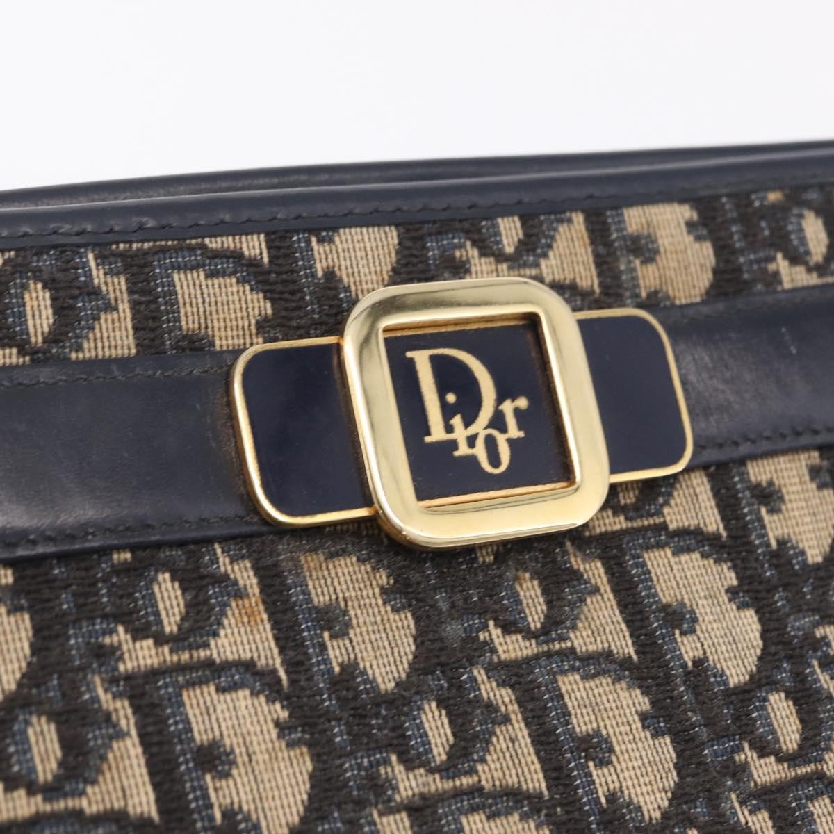 Christian Dior Trotter Shoulder Canvas Navy Canvas Handbag (Pre-Owned)