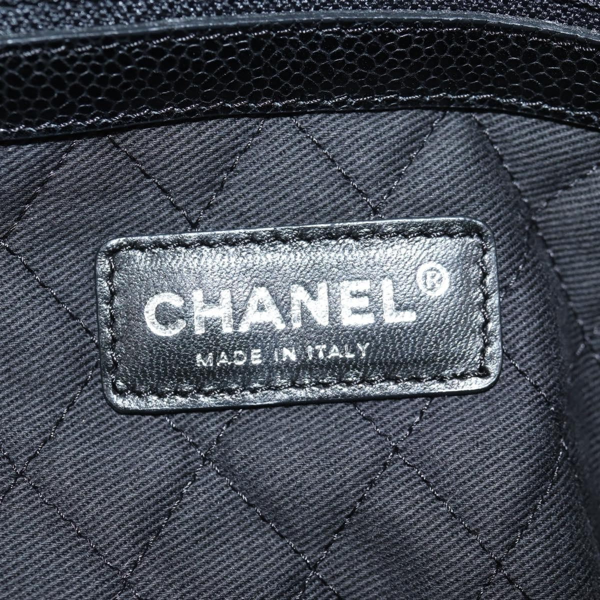Chanel Optic Coco Bowler Printed Coated Canvas With Caviar Black Canvas Handbag (Pre-Owned)