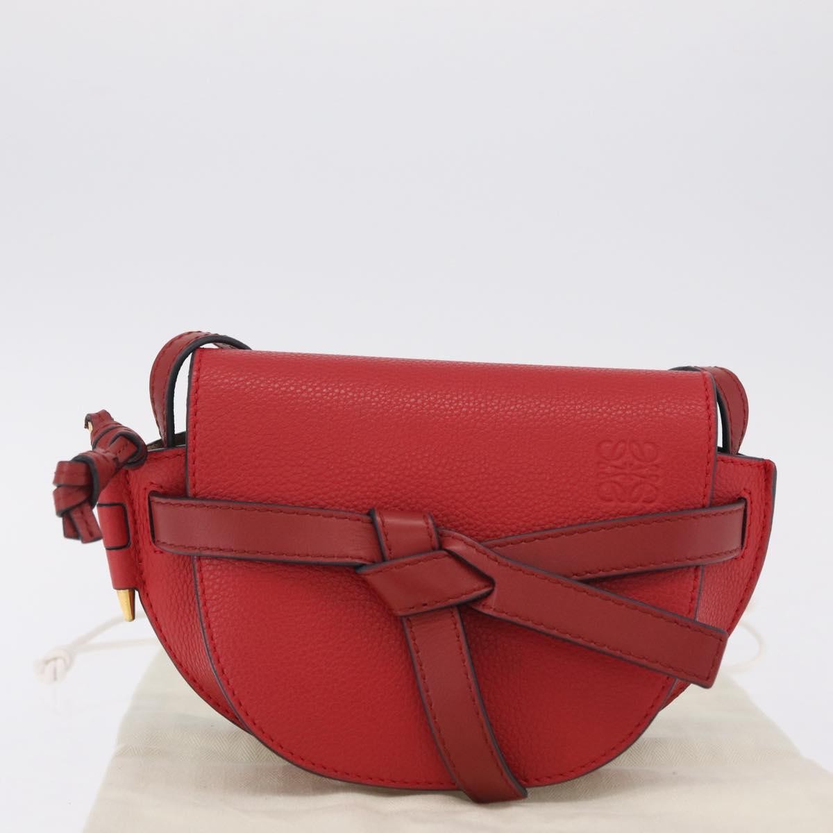 Loewe Metal Gate Leather Red Leather Shoulder Bag Bag (Pre-Owned)