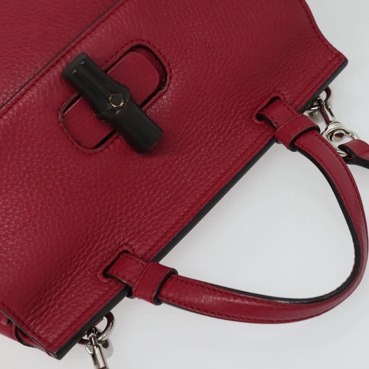 Gucci Bamboo Daily Top Handle Leather Pink Leather Handbag (Pre-Owned)