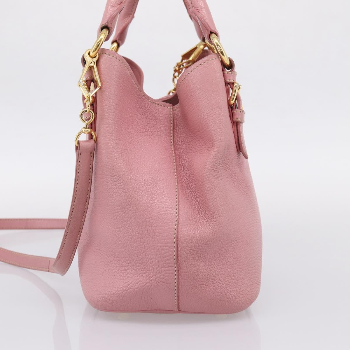 Miu Miu Madras Convertible Leather Pink Leather Tote Bag Bag (Pre-Owned)