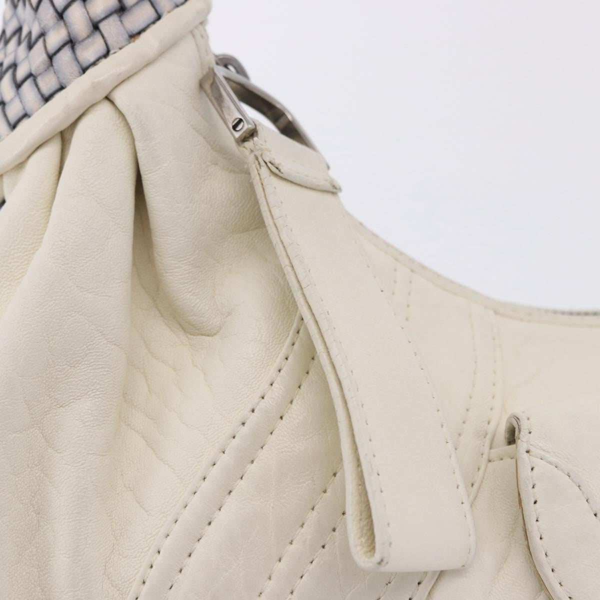 Fendi Spy Pocket Hobo Leather White Leather Handbag (Pre-Owned)