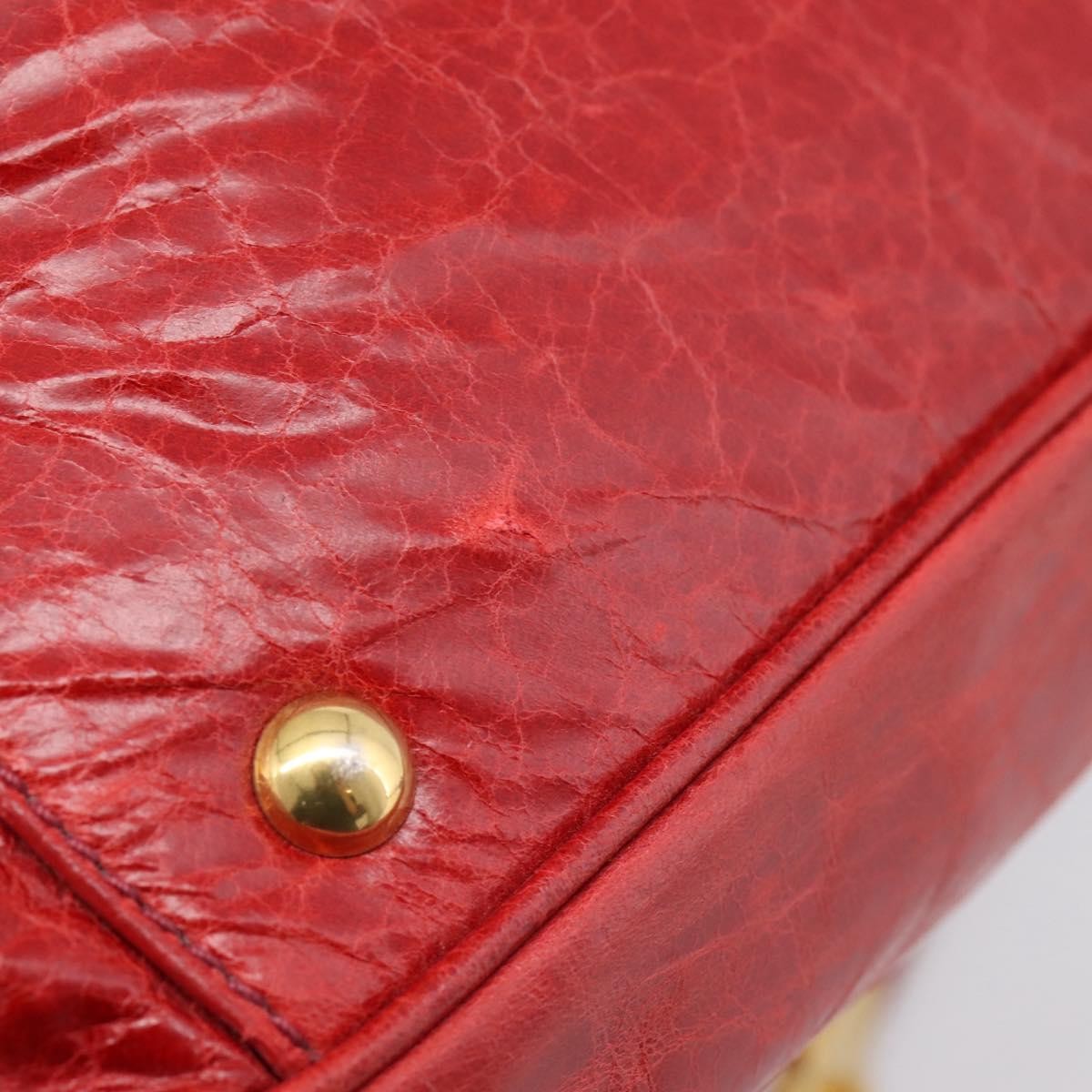 Miu Miu Coffer Convertible Satchel Matelasse Leather Red Leather Handbag (Pre-Owned)