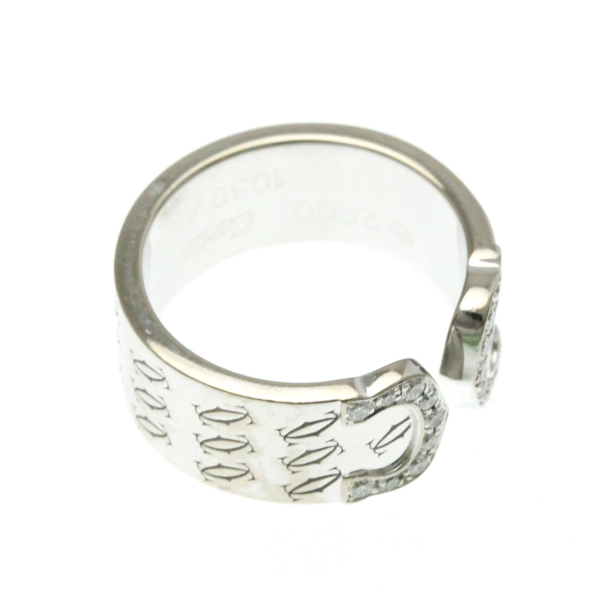 Cartier 2C De Cartier 18K White Gold Silver White_Gold Ring Jewelry (Pre-Owned)