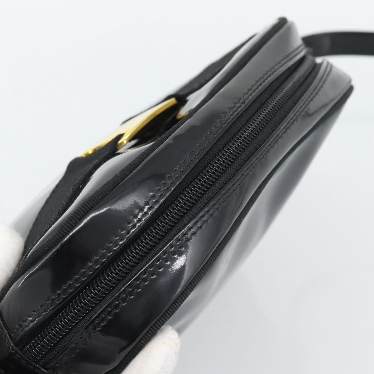 Salvatore Ferragamo Vala Patent Leather Black Patent_Leather Shoulder Bag Bag (Pre-Owned)