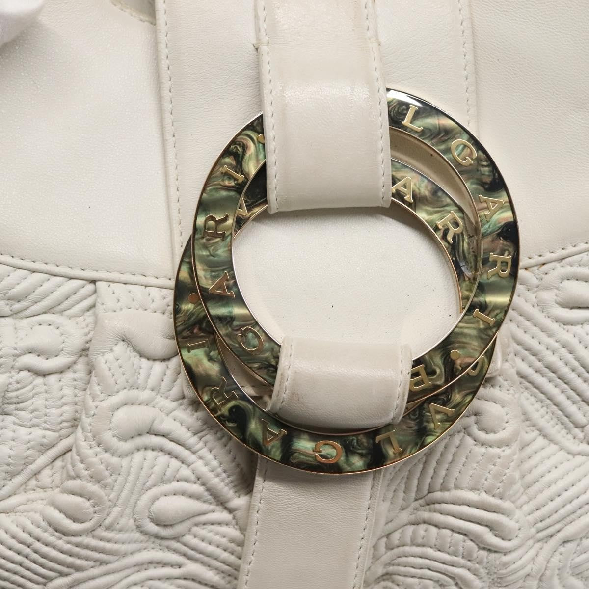 Bvlgari Chandra Hobo Leather White Leather Handbag (Pre-Owned)