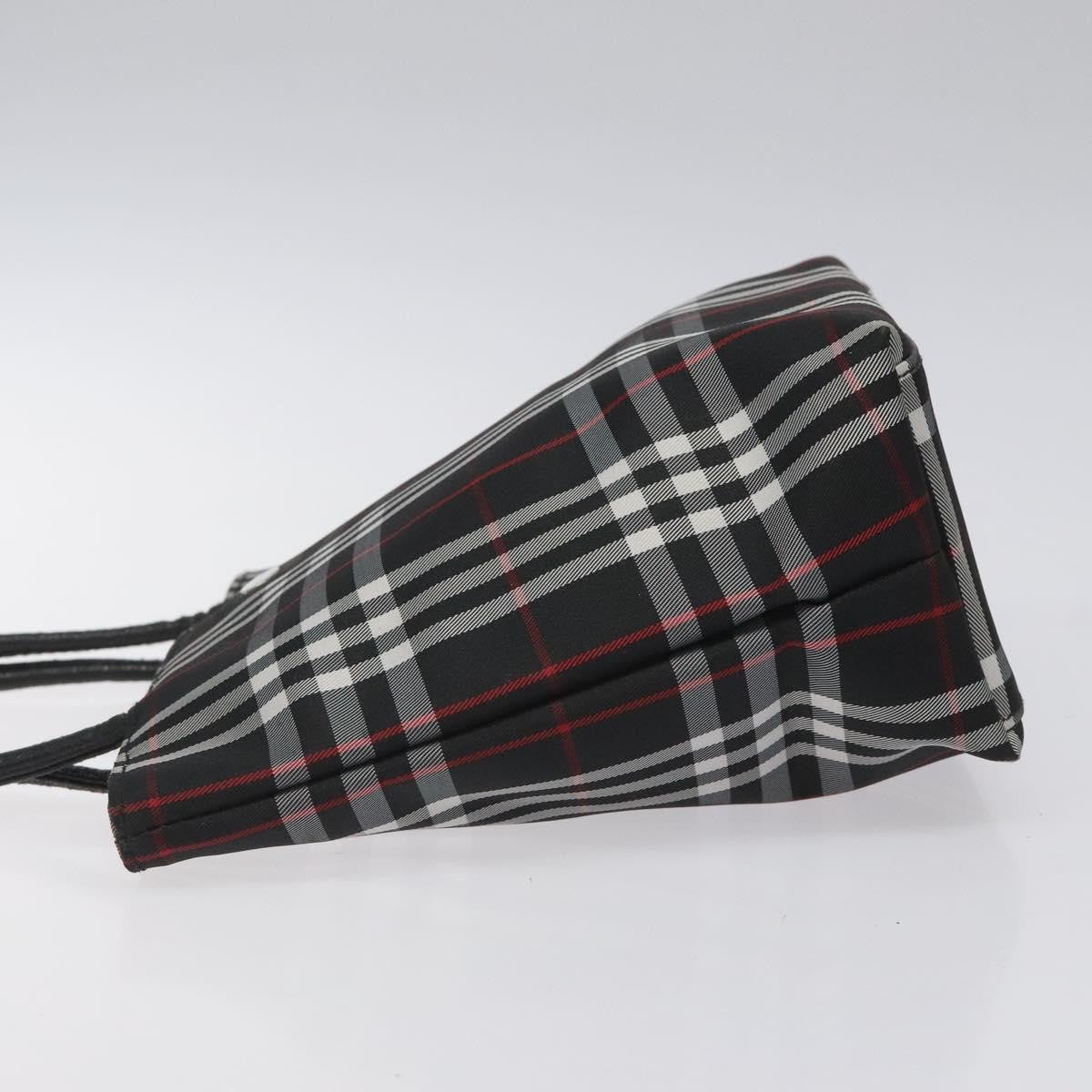 Burberry Nova Check Tote Nylon Black Nylon Handbag (Pre-Owned)