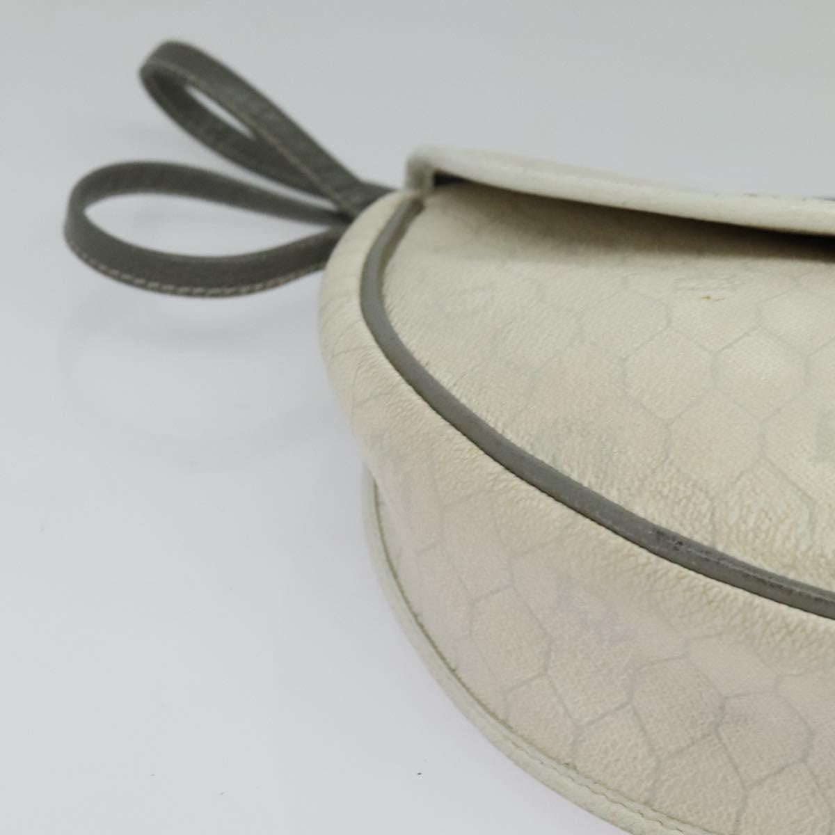Christian Dior Vintage Honeycomb Canvas White Canvas Shoulder Bag Bag (Pre-Owned)