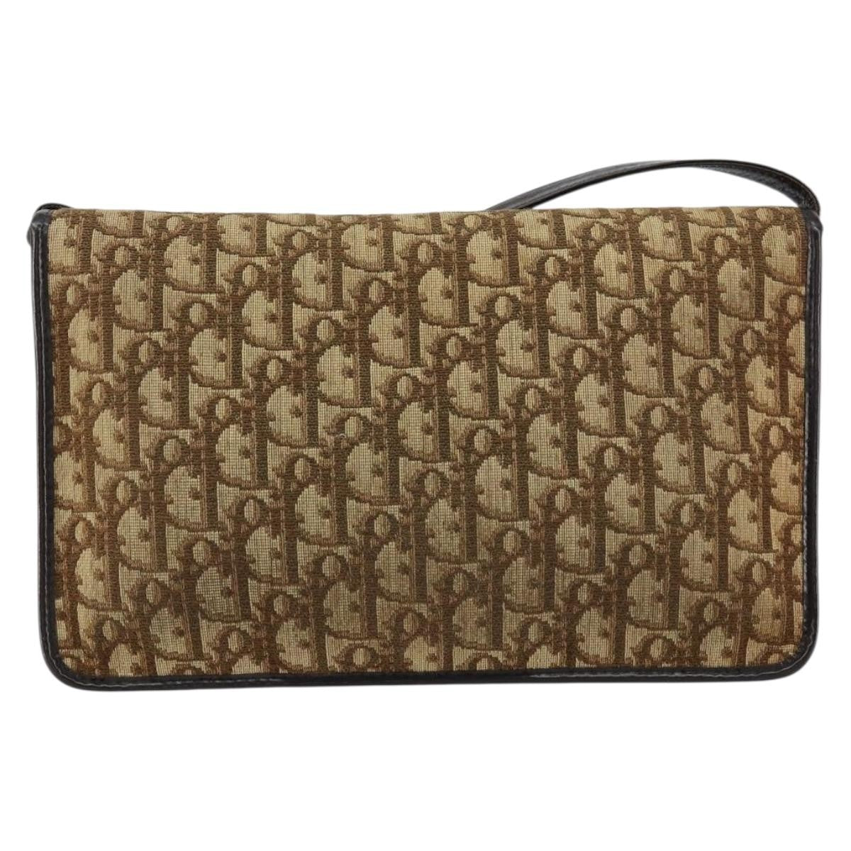 Christian Dior Vintage Trotter Canvas Beige Canvas Shoulder Bag Bag (Pre-Owned)