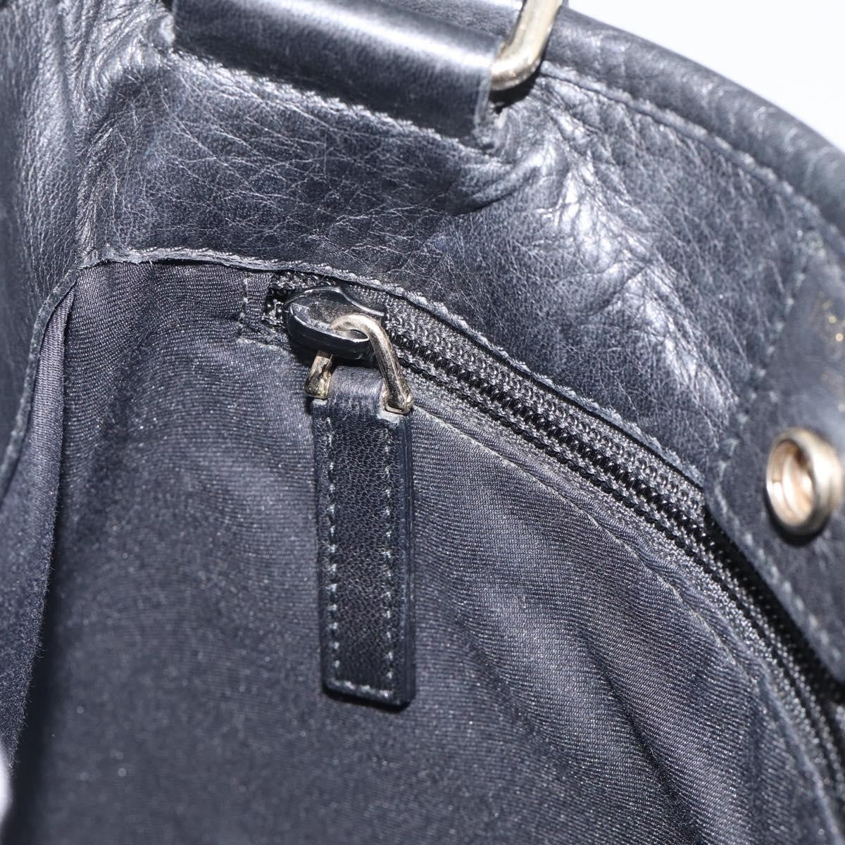 Saint Laurent Vintage Shoulder Bag Leather Black Leather Shoulder Bag Bag (Pre-Owned)