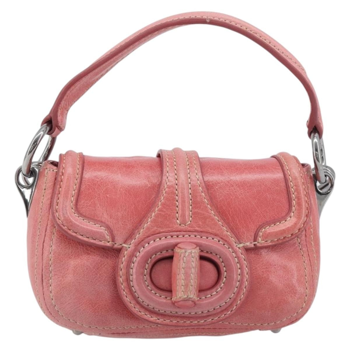 Prada Turnlock Flap Soft Calf Pink Leather Shoulder Bag Bag (Pre-Owned)