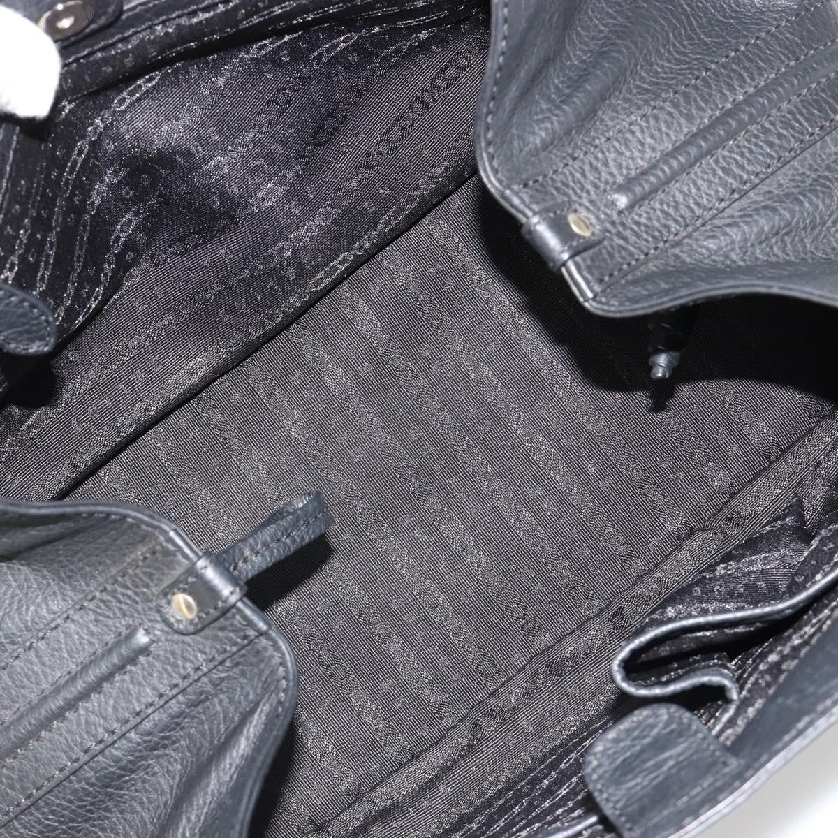 Celine Shoulder Leather Black Leather Shoulder Bag Bag (Pre-Owned)