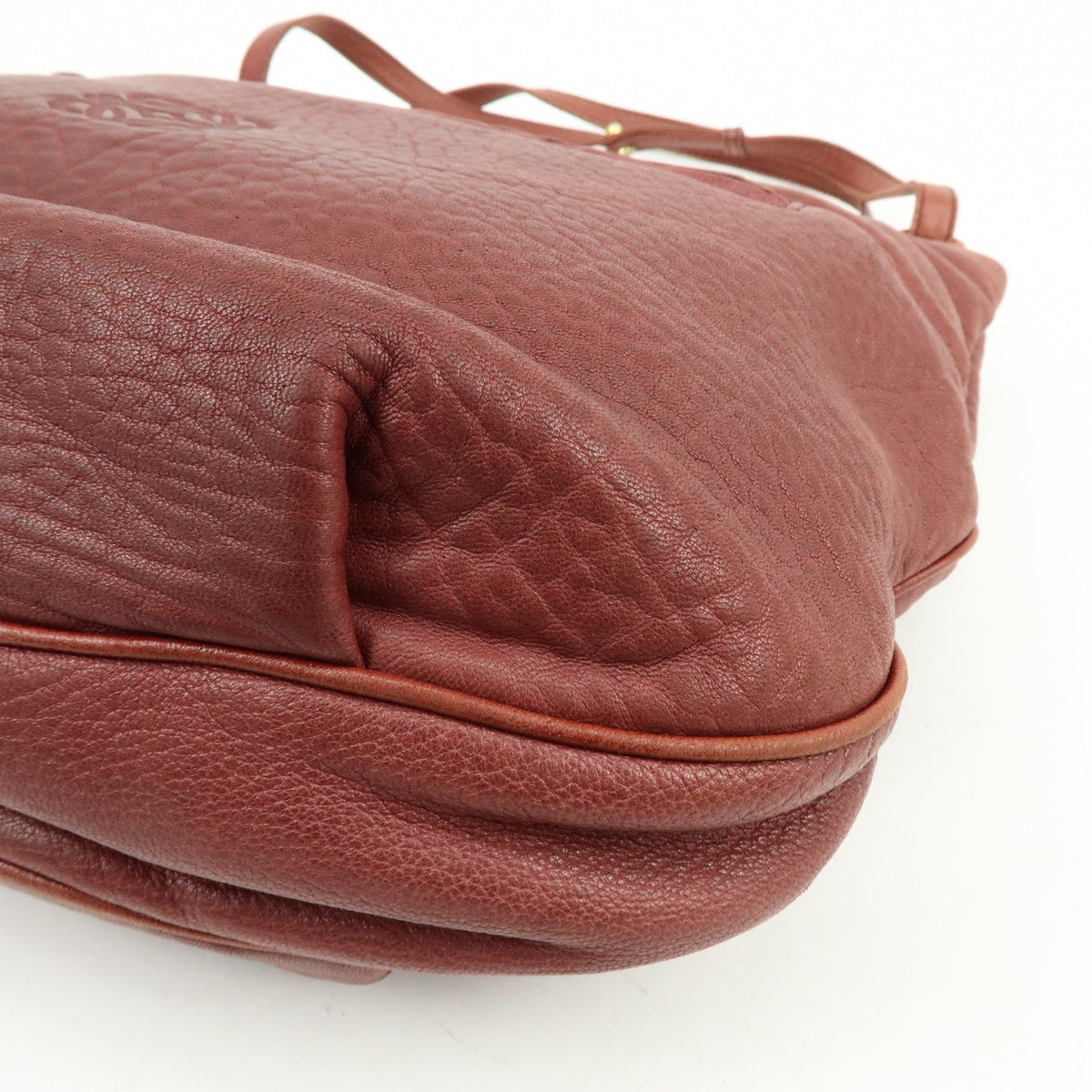 Loewe Anagram Leather Burgundy Leather Tote Bag Bag (Pre-Owned)