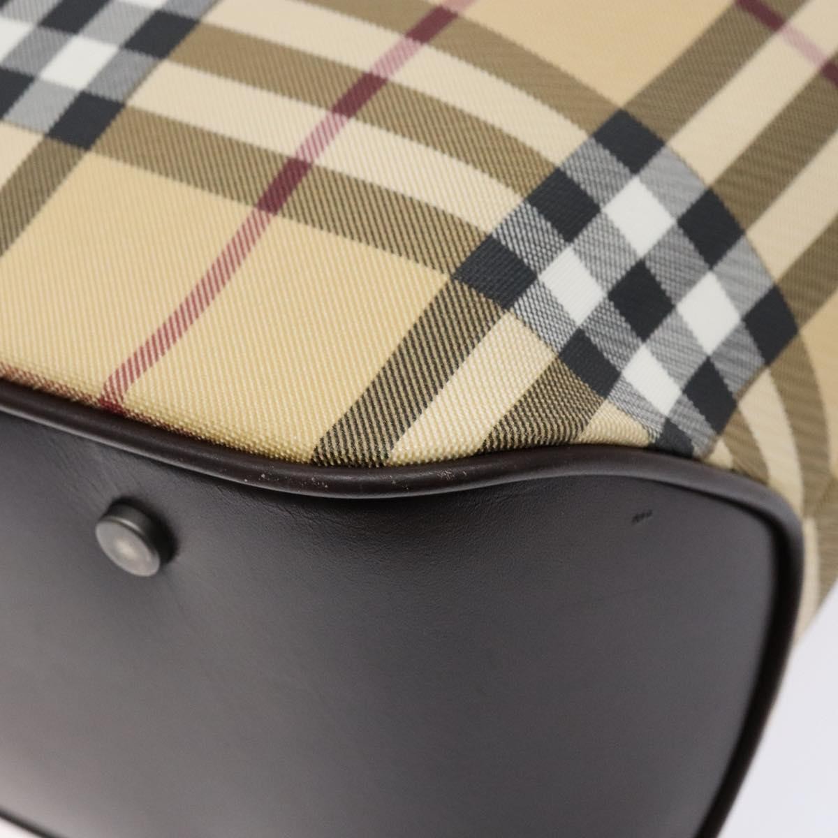 Burberry Vintage Vintage Check Coated Canvas Beige Canvas Tote Bag Bag (Pre-Owned)