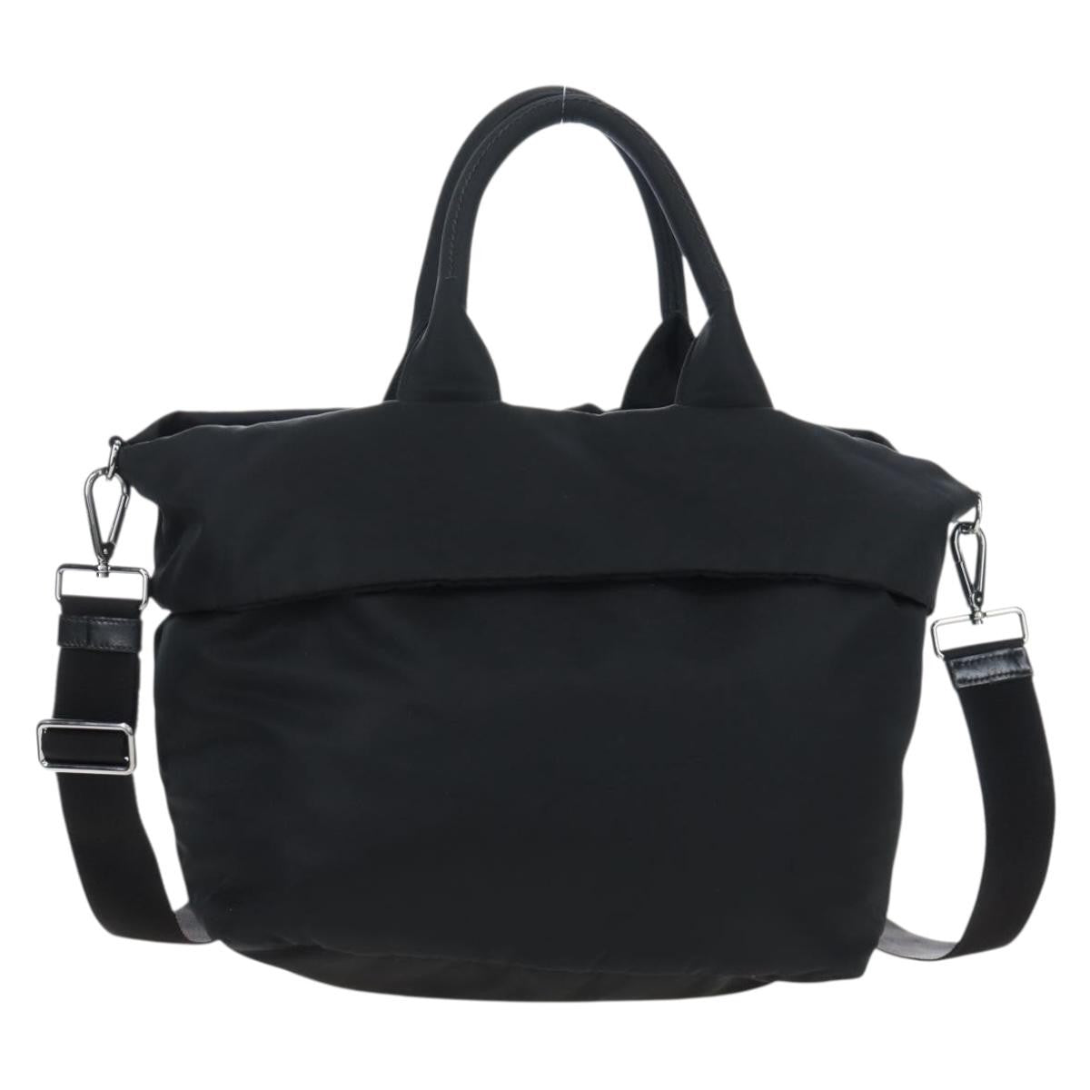Prada Reversible Tote Nylon Black Nylon Handbag (Pre-Owned)
