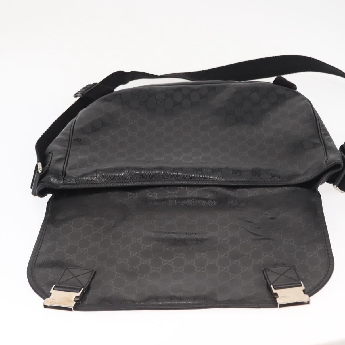 Gucci 500 Web Double Buckle Messenger Gg Imprime Black Canvas Shoulder Bag Bag (Pre-Owned)