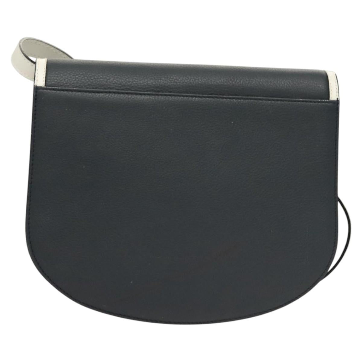 Bally Vintage Leather Navy Leather Handbag (Pre-Owned)