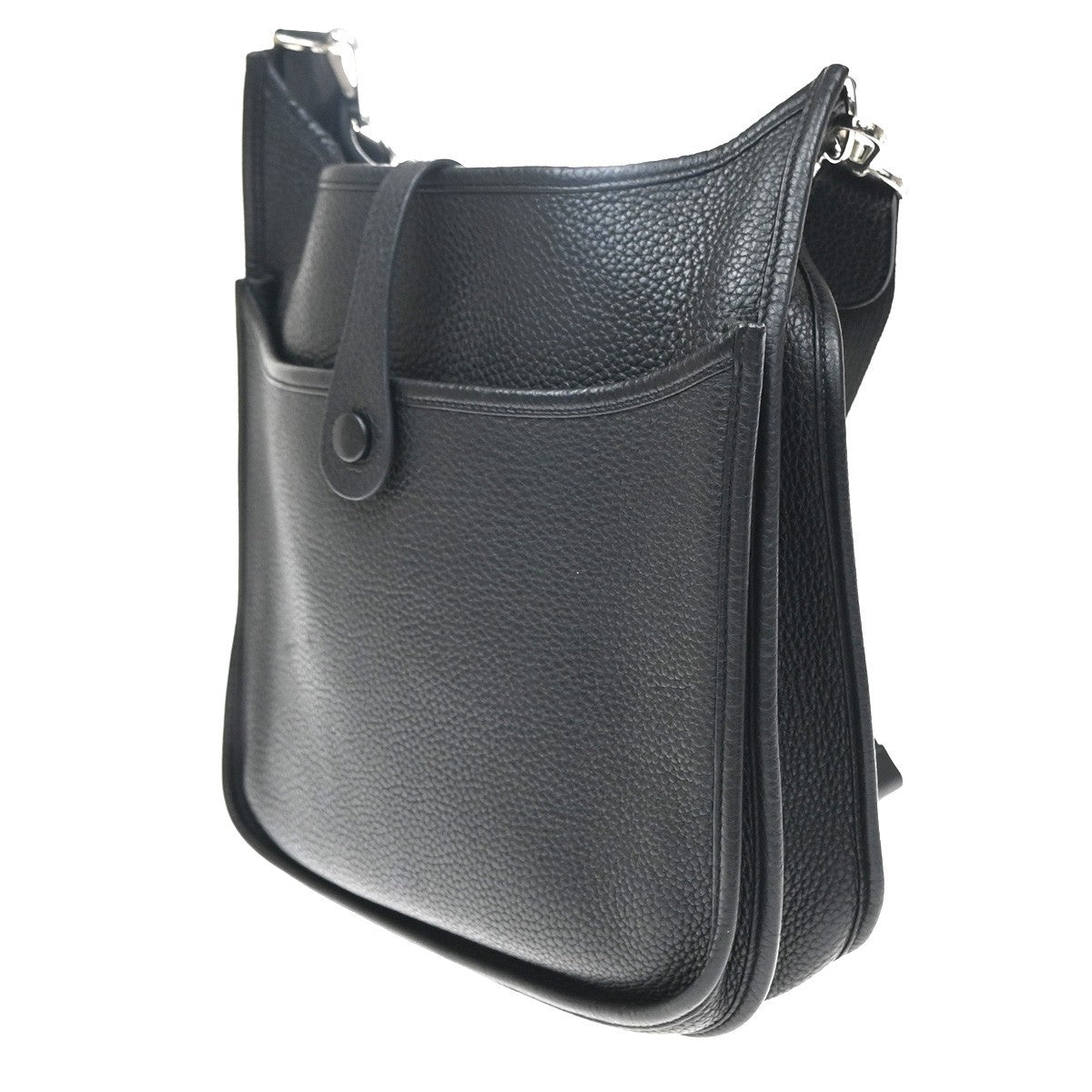 Hermes Evelyne Bag Gen Iii Clemence Black Leather Shoulder Bag Bag (Pre-Owned)