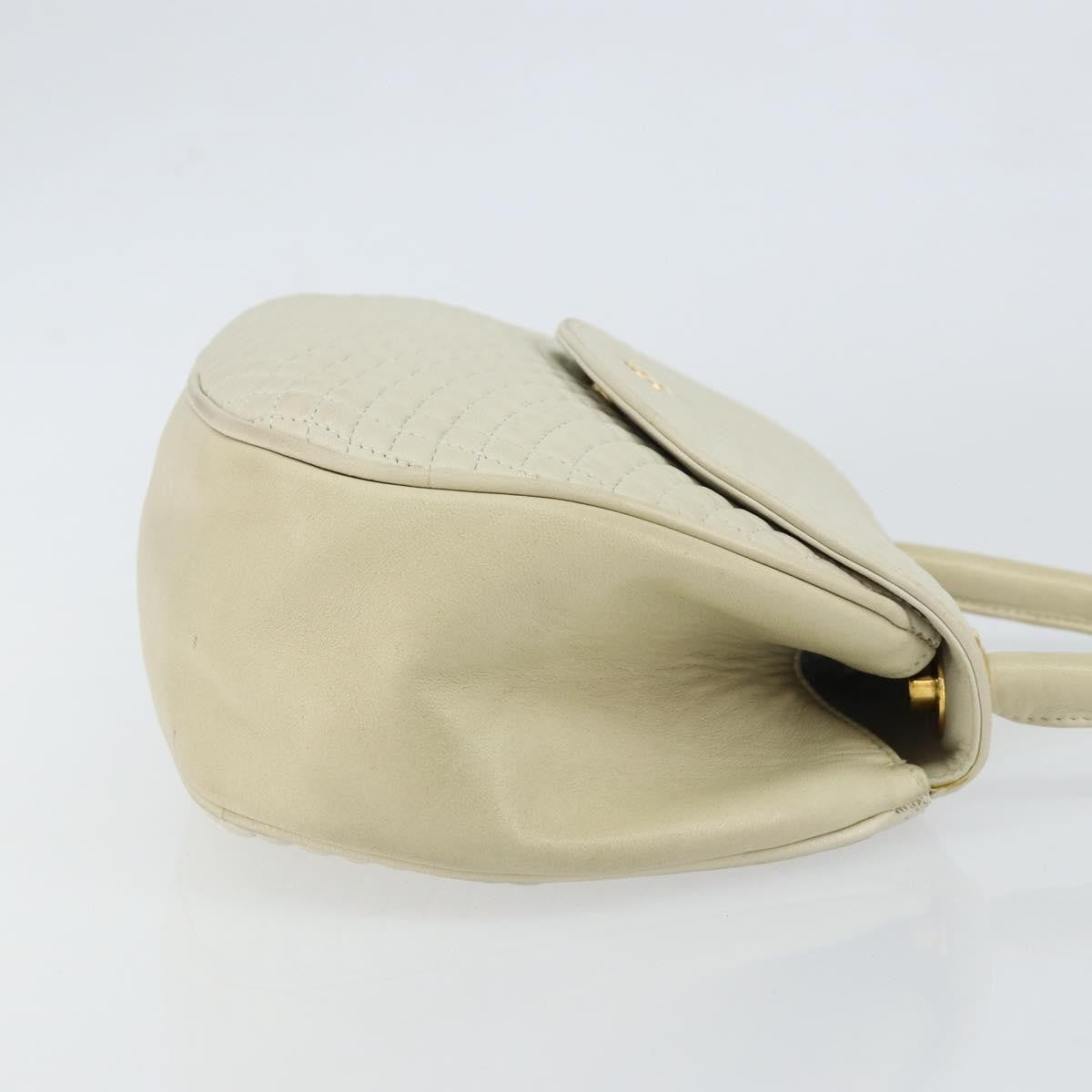 Bally Vintage Quilted Leather White Leather Handbag (Pre-Owned)