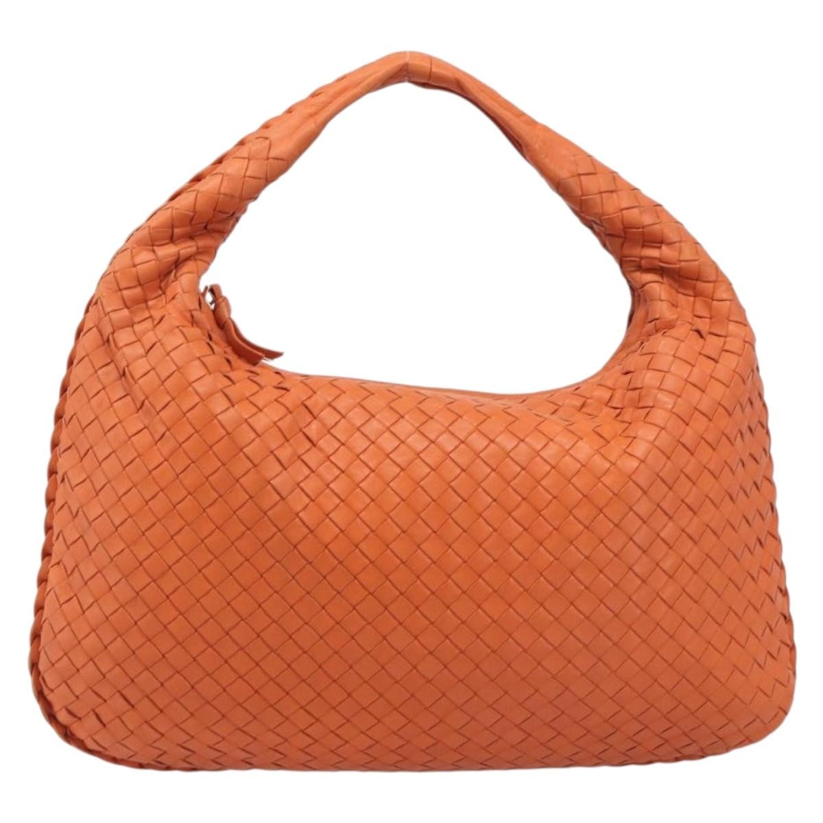 Bottega Veneta Veneta Hobo Intrecciato Nappa Orange Leather Shoulder Bag Bag (Pre-Owned)