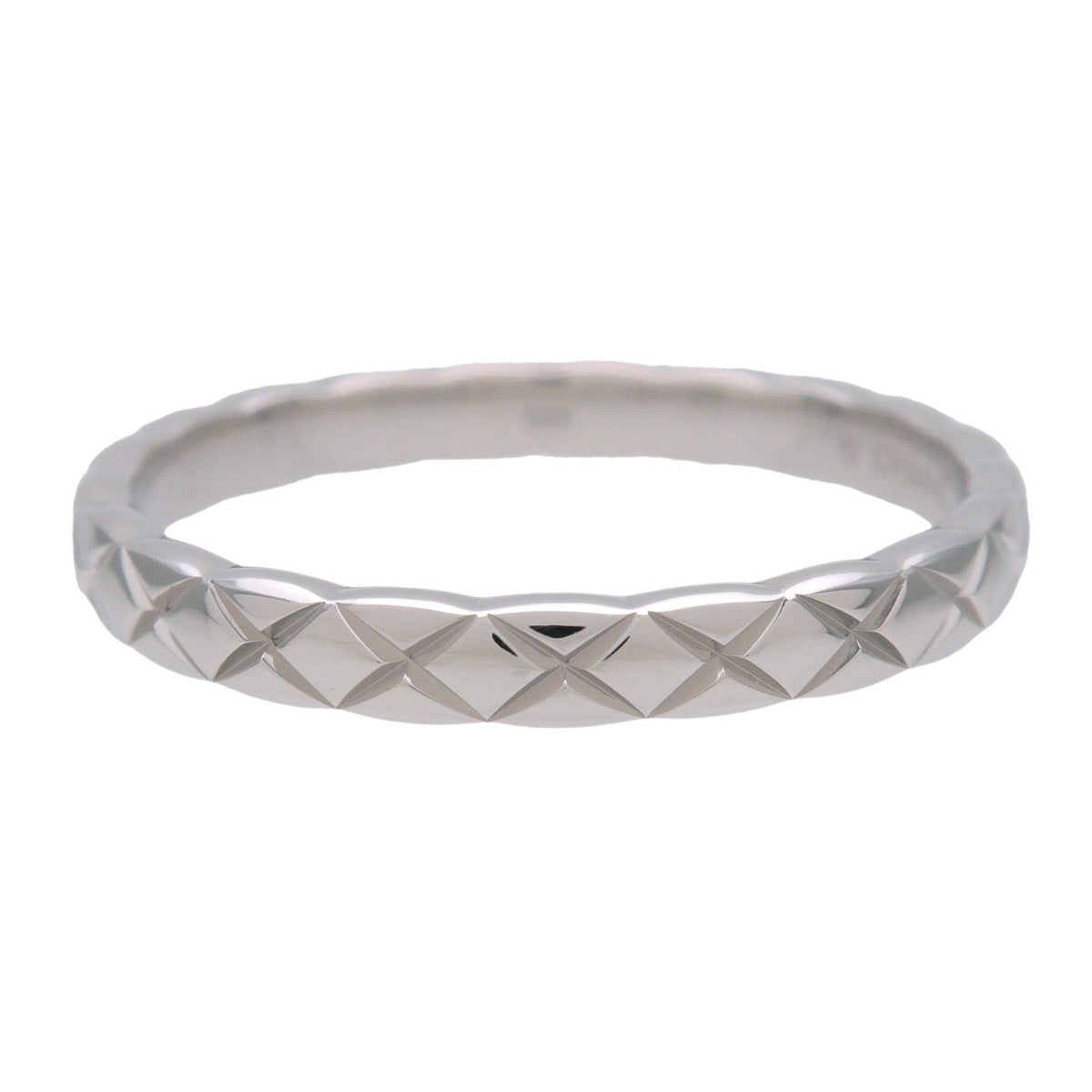 Chanel Coco Crush 18K White Gold Silver Platinum Ring Jewelry (Pre-Owned)