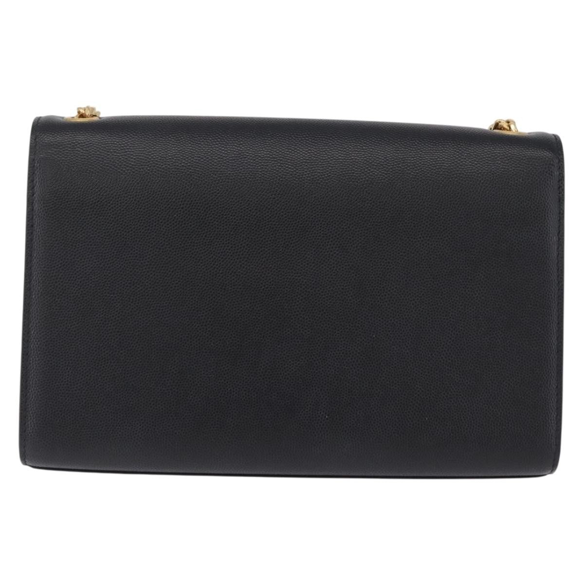 Saint Laurent Classic Monogram Leather Black Leather Crossbody Bag Bag (Pre-Owned)