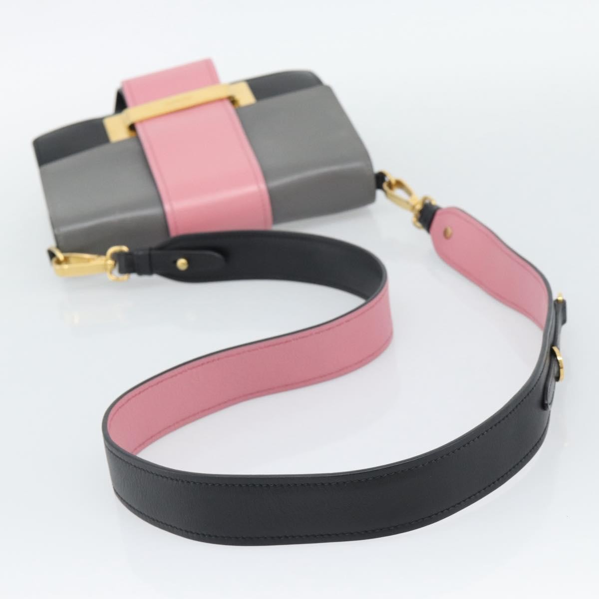 Prada Metal Ribbon City Calfskin Multicolour Leather Shoulder Bag Bag (Pre-Owned)