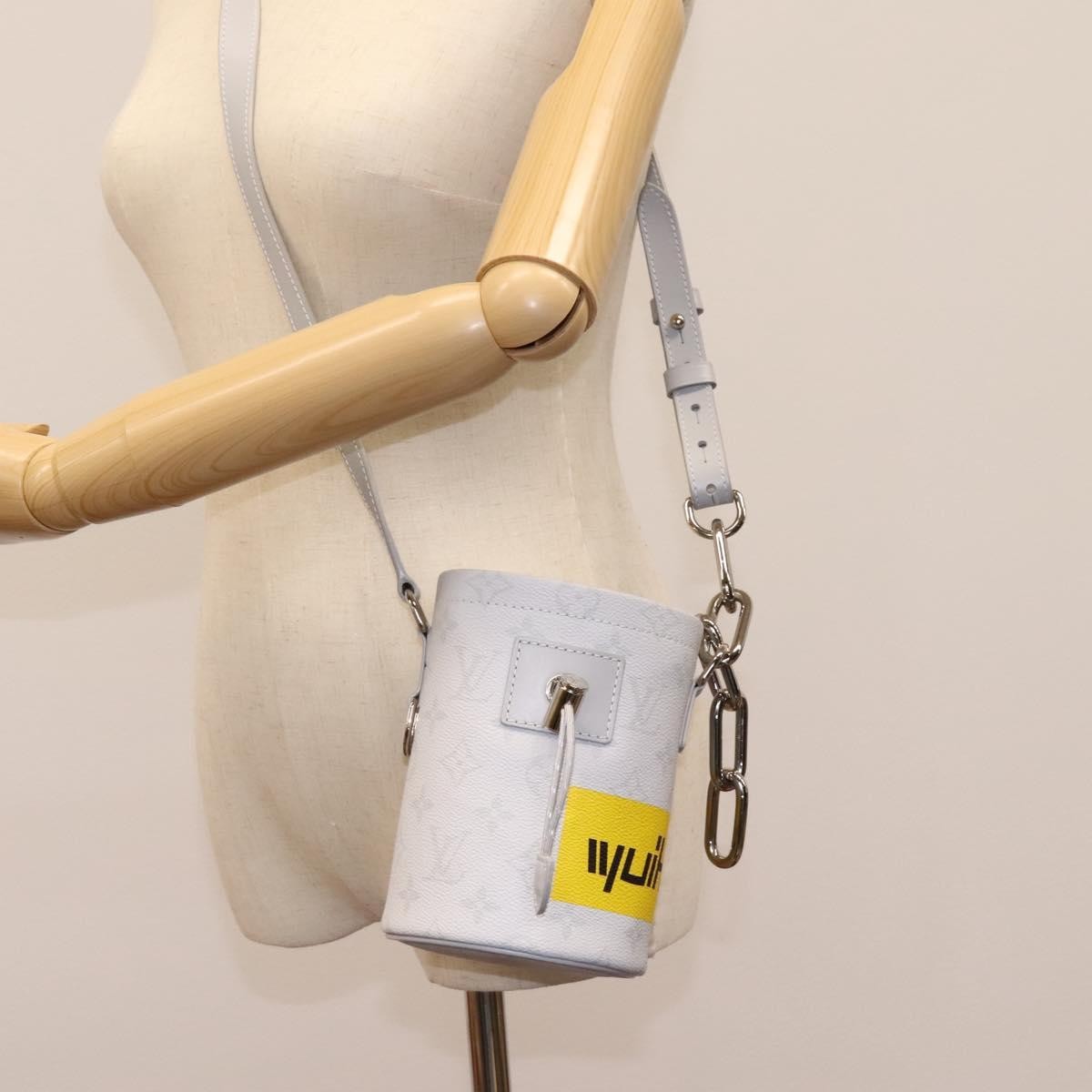 Louis Vuitton Chalk Nano Limited Edition Logo Story Monogram Canvas Gray Canvas Clutche & Pouche Bag (Pre-Owned)