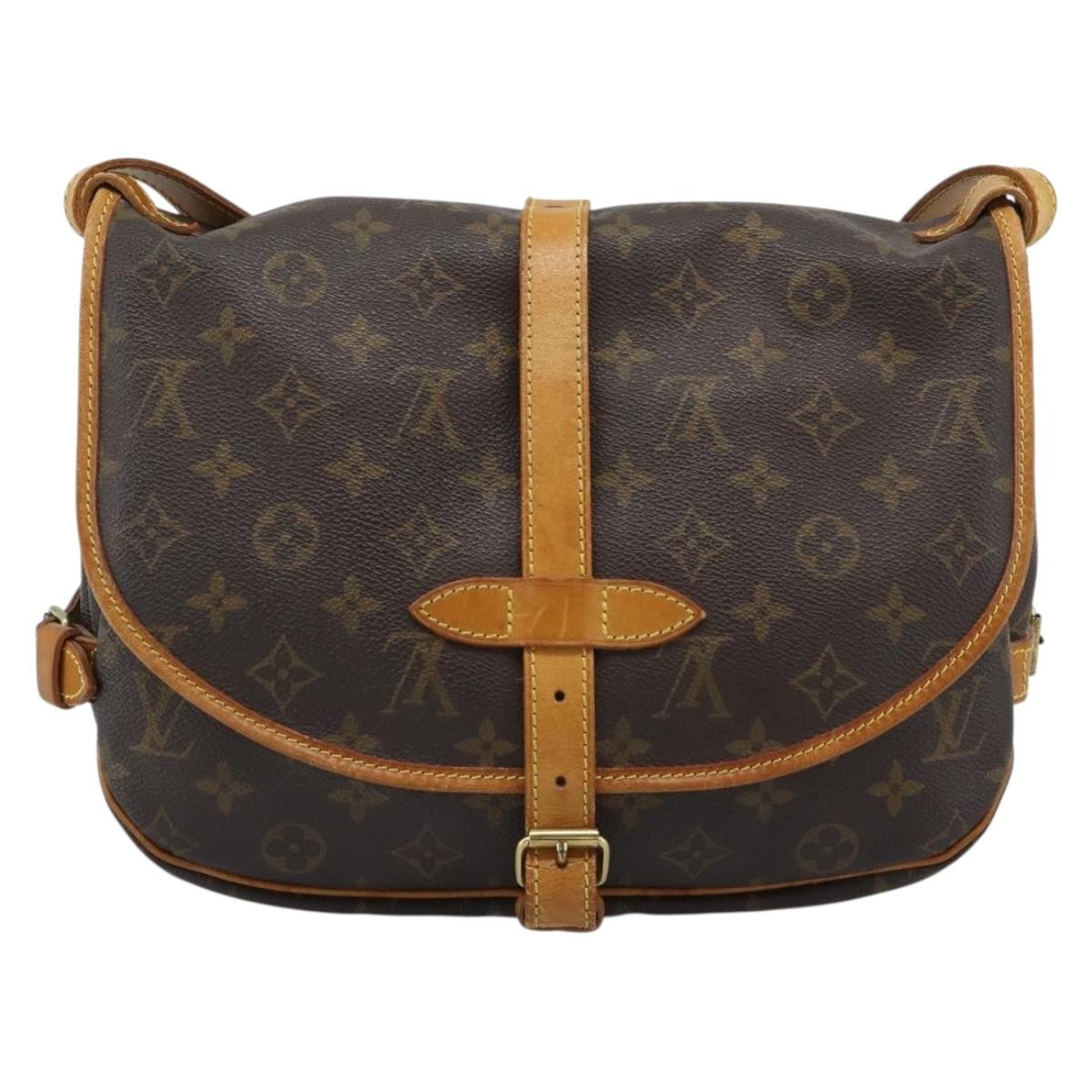 Louis Vuitton Saumur Monogram Canvas Brown Canvas Shoulder Bag Bag (Pre-Owned)