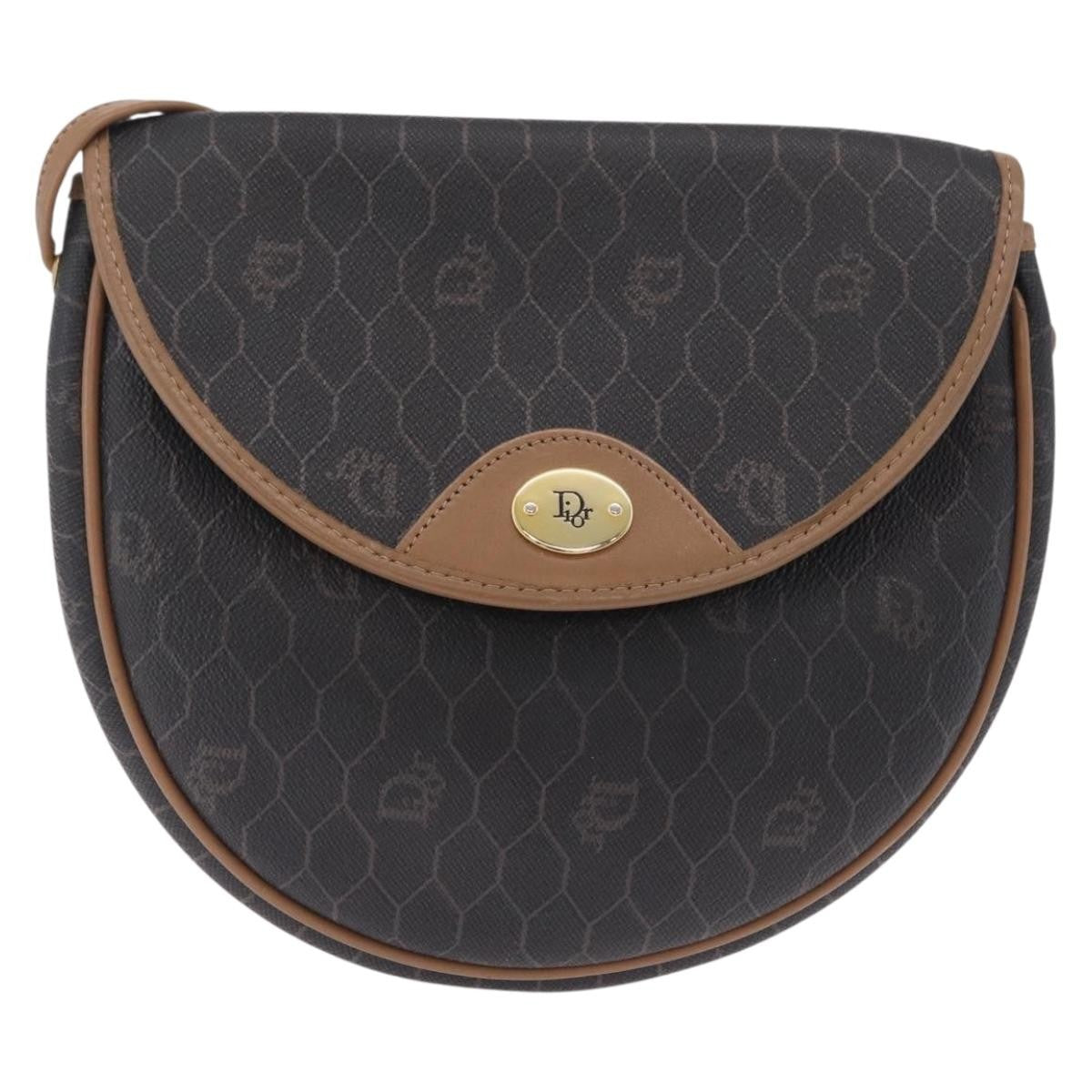 Christian Dior Vintage Honeycomb Canvas Black Canvas Shoulder Bag Bag (Pre-Owned)