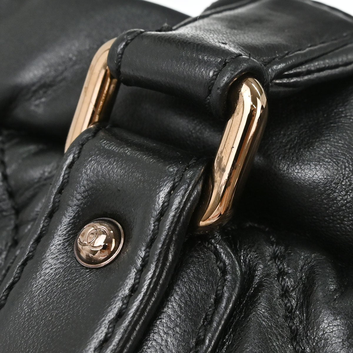 Chanel Cloudy Bundle Bowler Quilted Lambskin Black Leather Handbag (Pre-Owned)