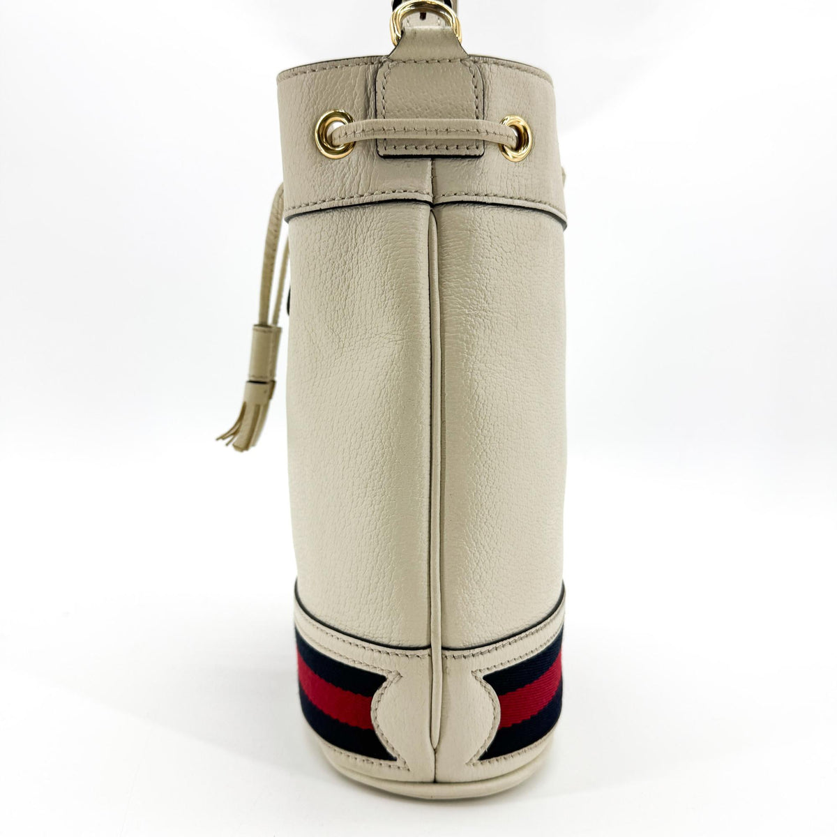 Gucci Ophidia Bucket Leather White Leather Handbag (Pre-Owned)