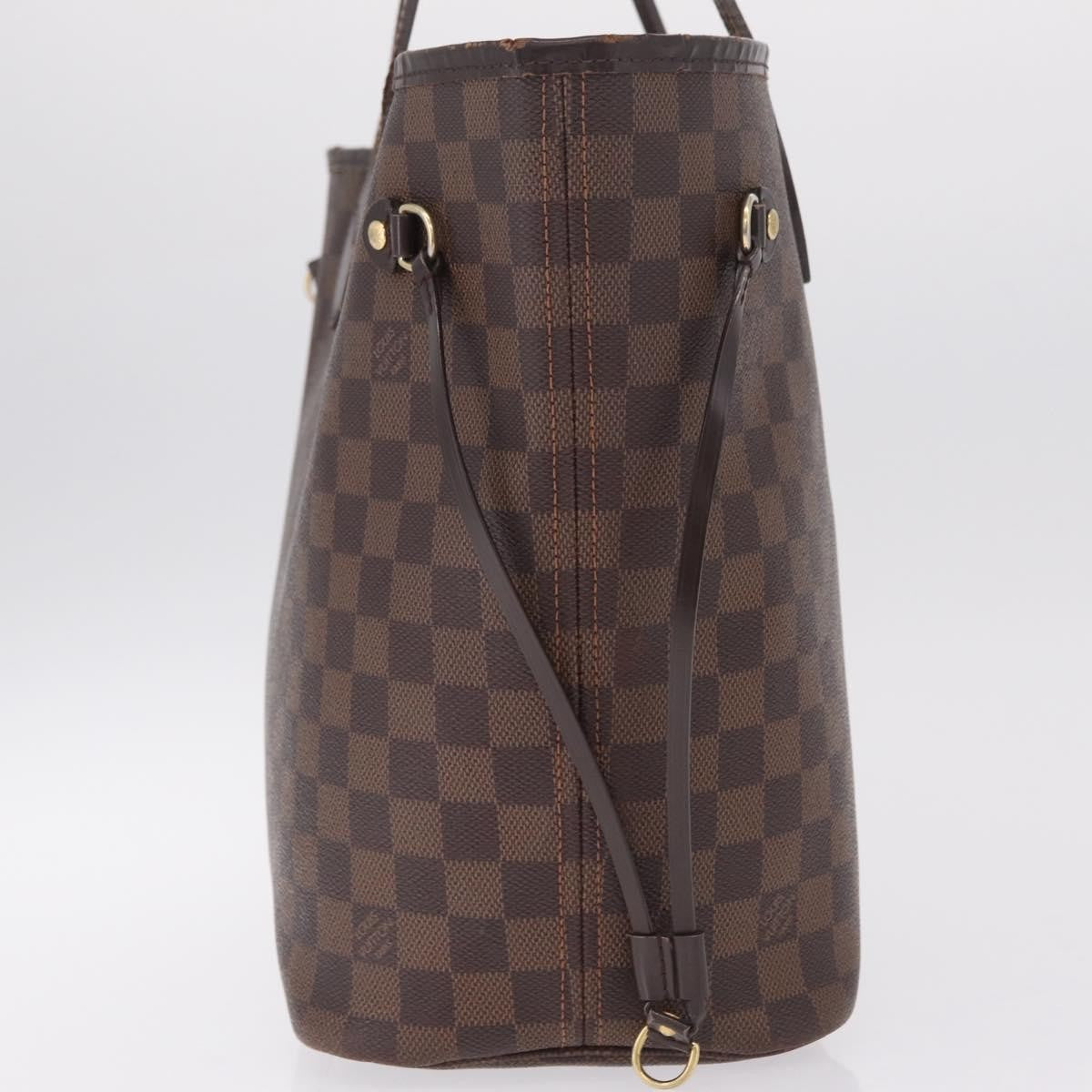 Louis Vuitton Neverfull Damier Ebene Brown Canvas Tote Bag Bag (Pre-Owned)