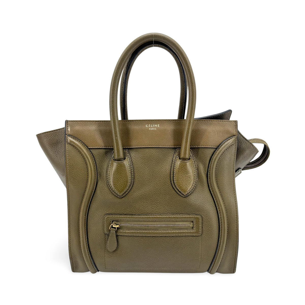 Celine Luggage Smooth Leather Khaki Leather Handbag (Pre-Owned)