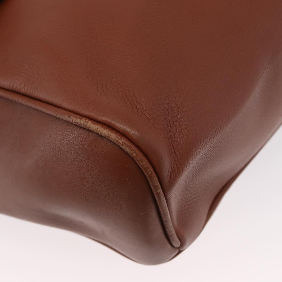 Gucci Vintage Leather Brown Leather Handbag (Pre-Owned)