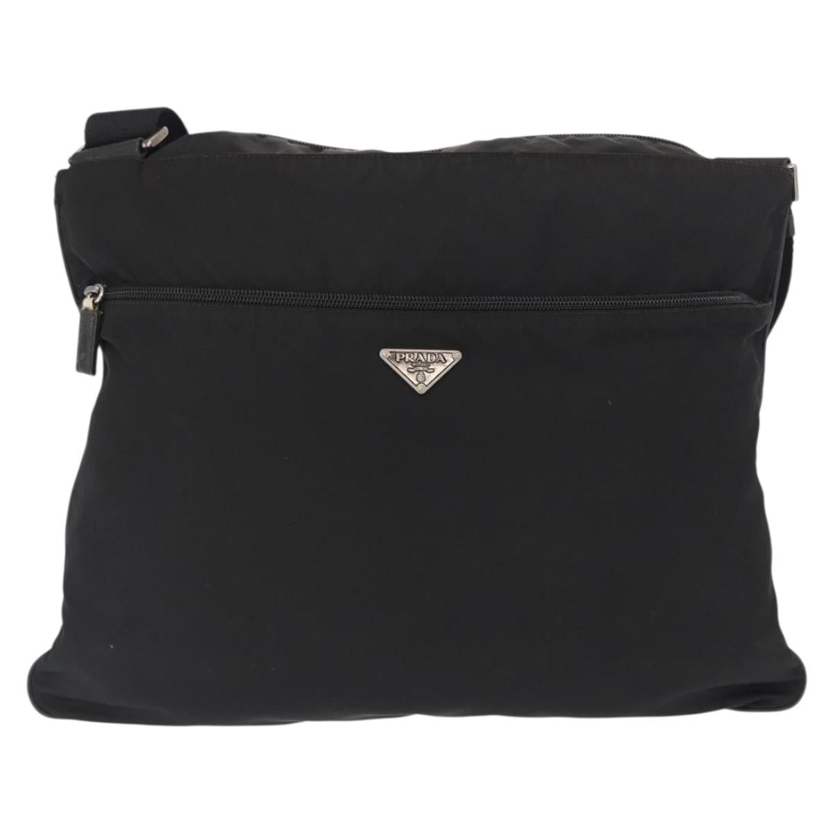 Prada Front Pocket Messenger Tessuto Black Nylon Shoulder Bag Bag (Pre-Owned)
