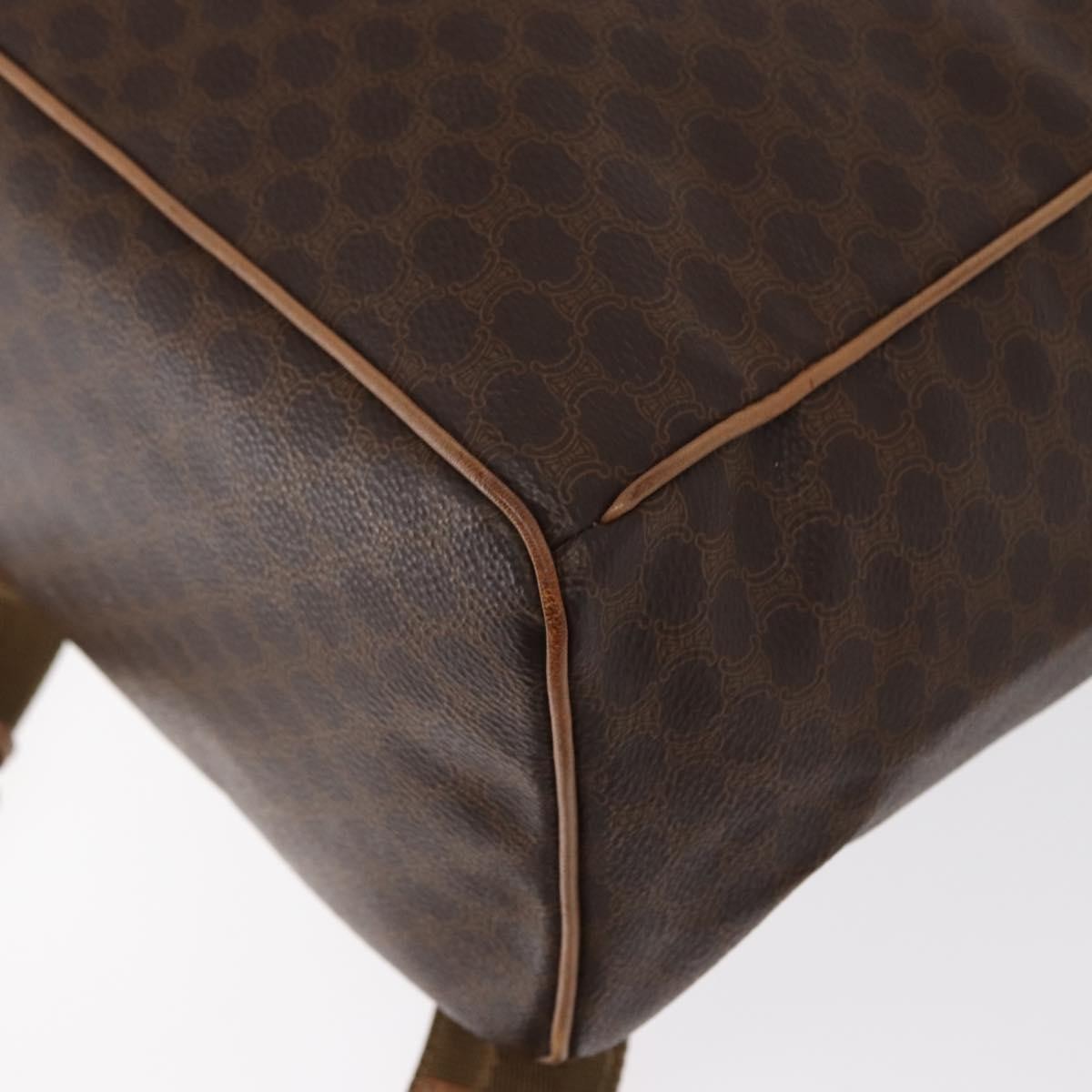 Celine Vintage Macadam Canvas And Leather Brown Canvas Backpack Bag (Pre-Owned)