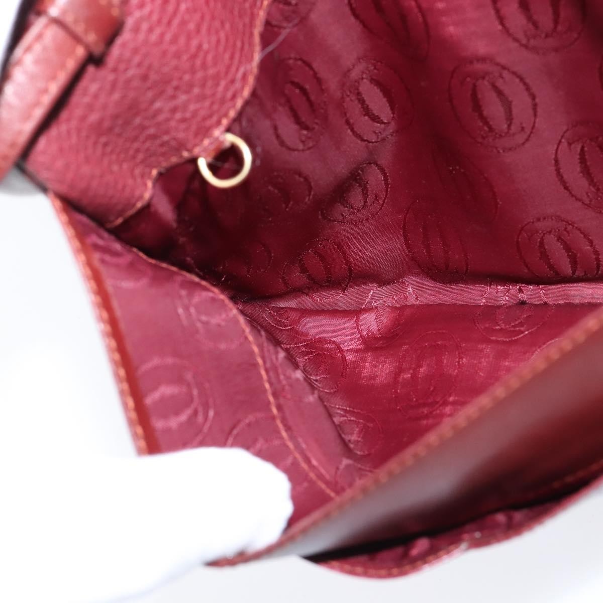 Cartier Must De Cartier Leather Burgundy Leather Shoulder Bag Bag (Pre-Owned)