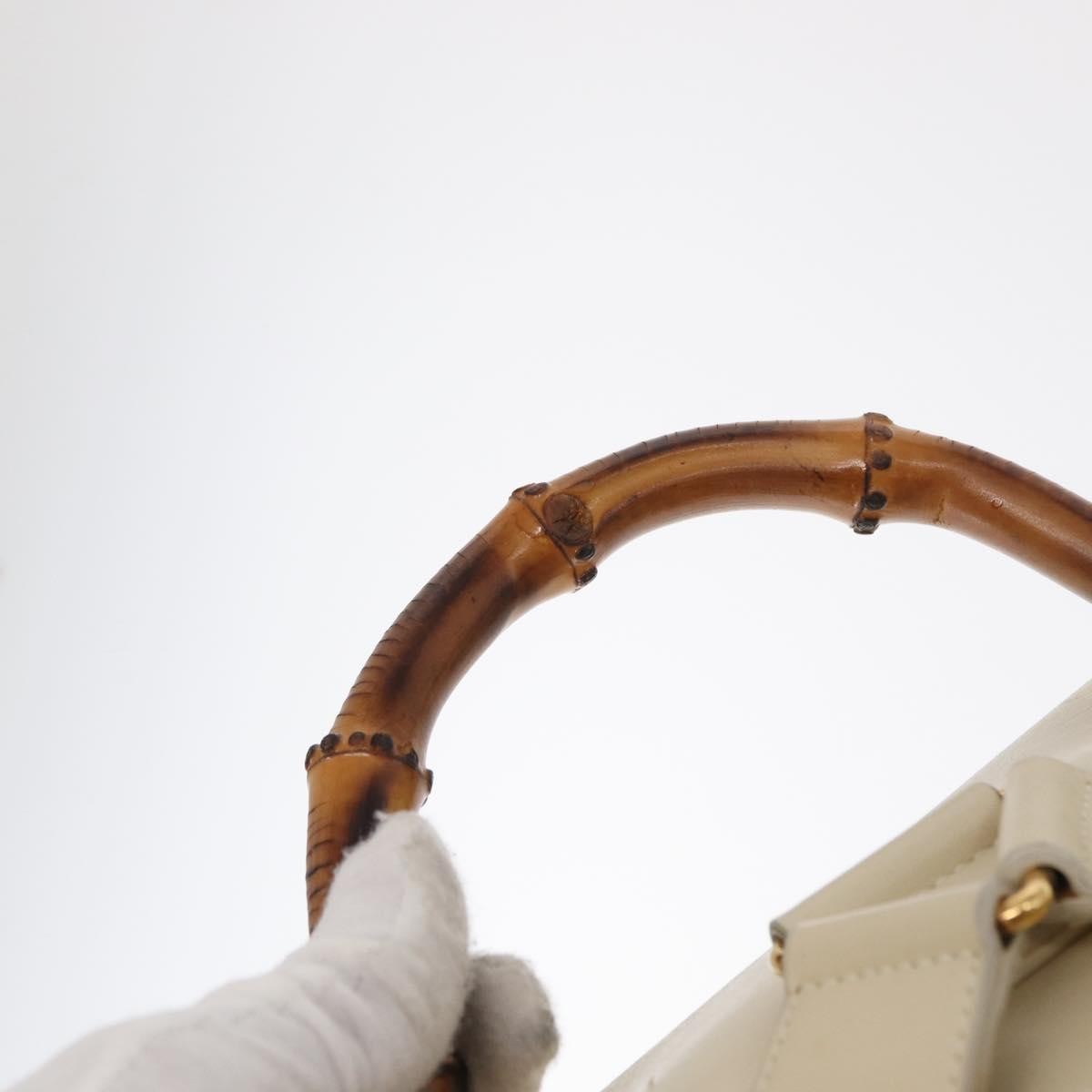 Gucci Vintage Bamboo Leather Gold Leather Backpack Bag (Pre-Owned)