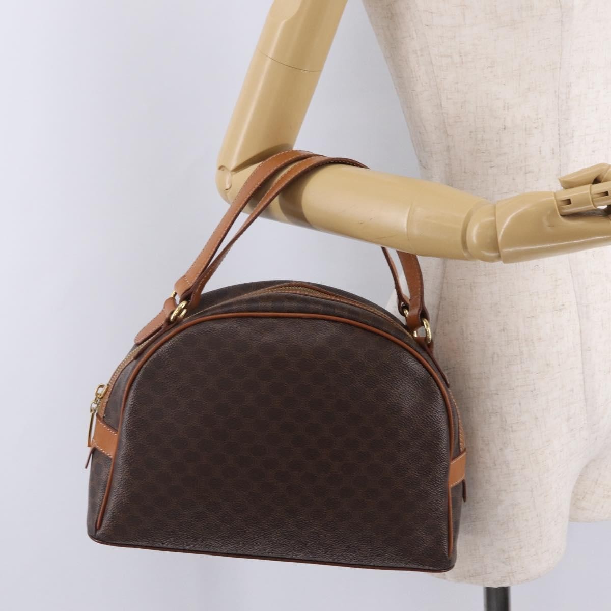 Celine Vintage Handbag Toile Céline Brown Canvas Handbag (Pre-Owned)