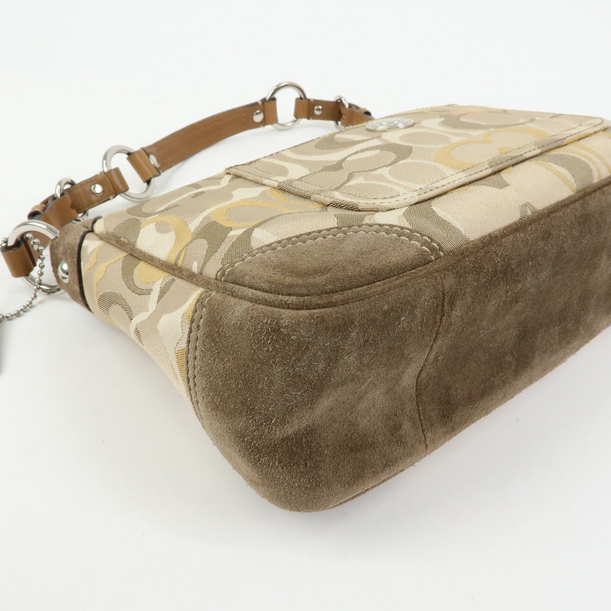 Coach Shoulder Canvas Beige Canvas Handbag (Pre-Owned)